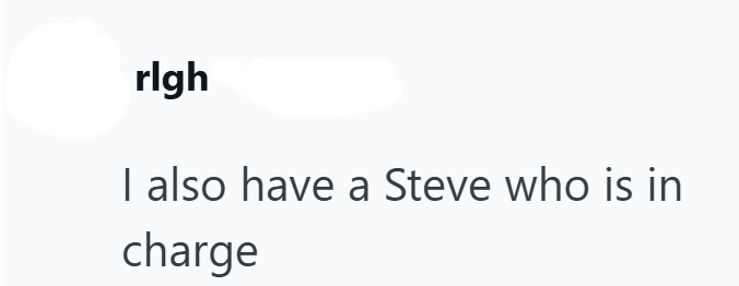 righ I also have a Steve who is in charge