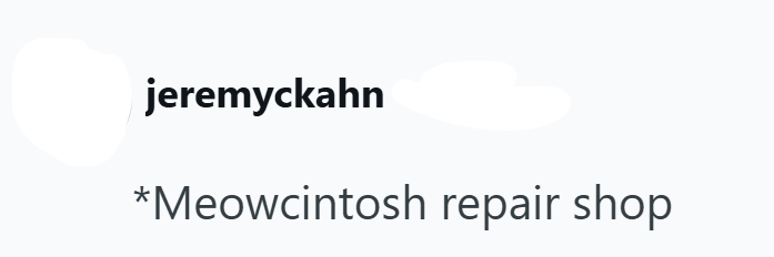 jeremyckahn *Meowcintosh repair shop