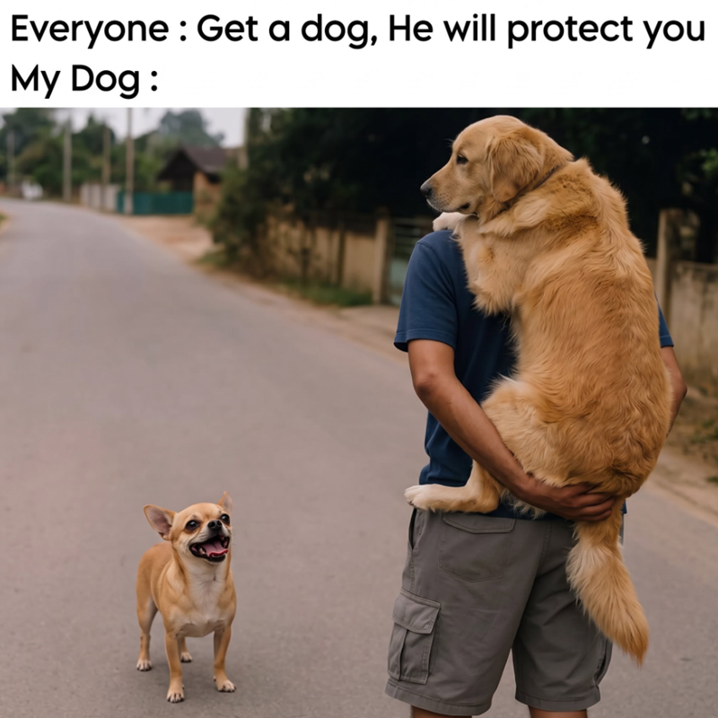 Everyone: Get a dog, He will protect you My Dog: