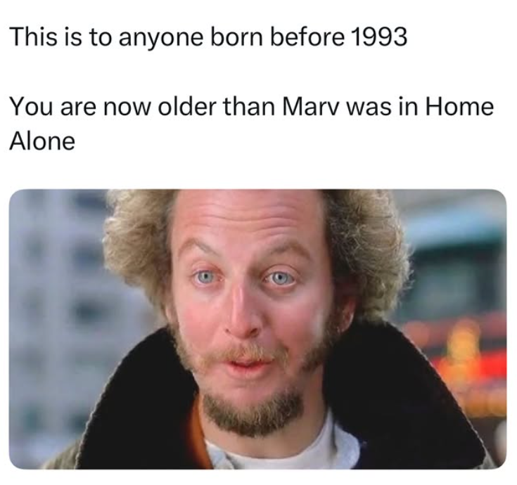 This is to anyone born before 1993 You are now older than Marv was in Home Alone