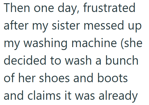 Then one day, frustrated after my sister messed up my washing machine (she decided to wash a bunch of her shoes and boots and claims it was already