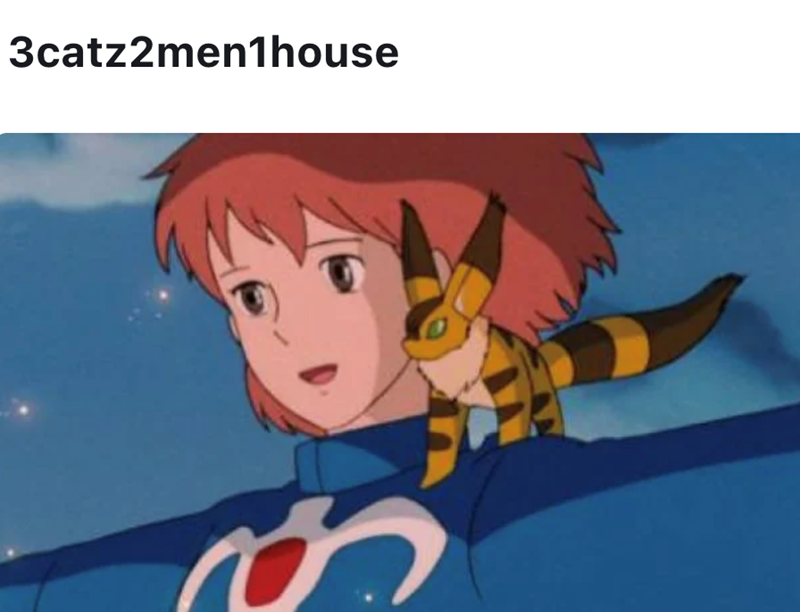 3catz2men1house