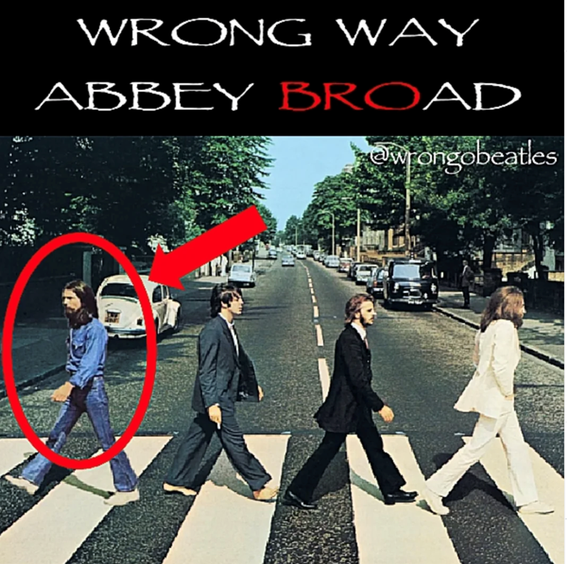 WRONG WAY ABBEY BROAD wongobeatles