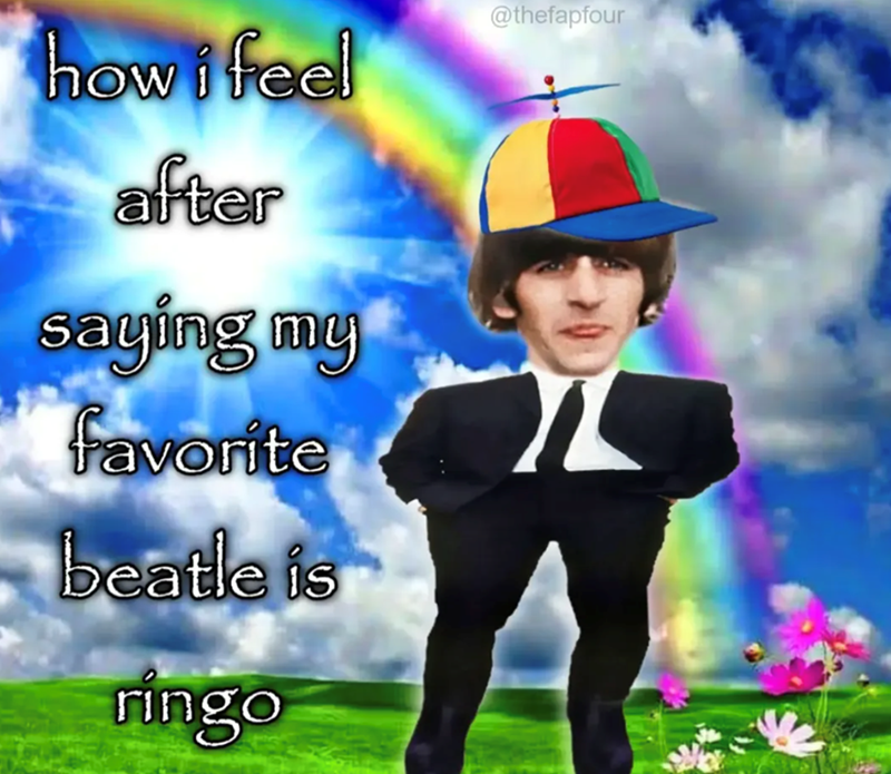 how i feel after saying my favorite beatle is ringo @thefapfour