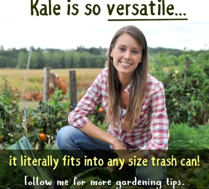Kale is so versatile... it literally fits into any size trash can! Follow me for more gardening tips.