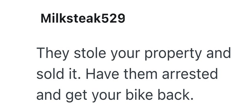 Milksteak529 They stole your property and sold it. Have them arrested and get your bike back.