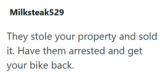 Milksteak529 They stole your property and sold it. Have them arrested and get your bike back.
