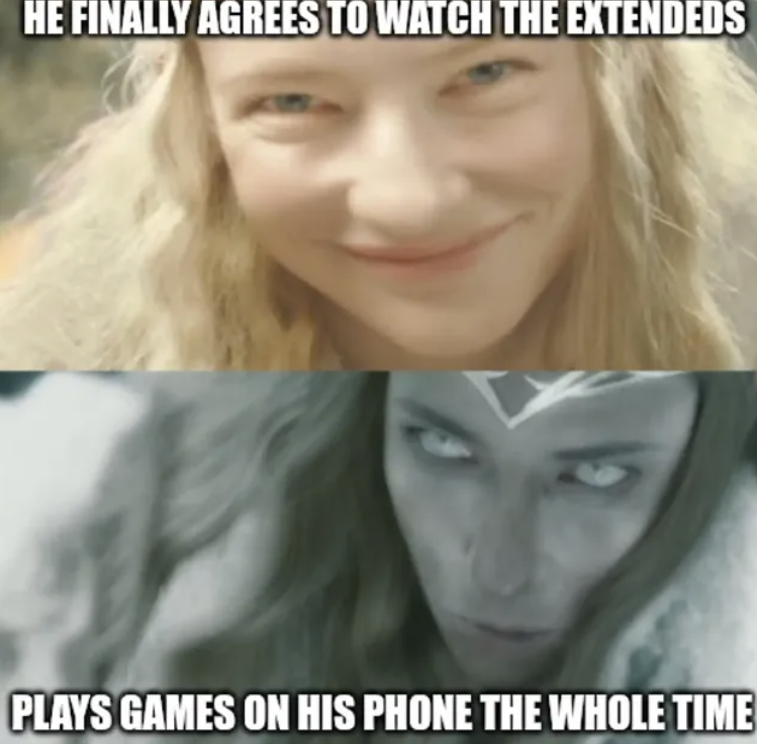 HE FINALLY AGREES TO WATCH THE EXTENDEDS PLAYS GAMES ON HIS PHONE THE WHOLE TIME