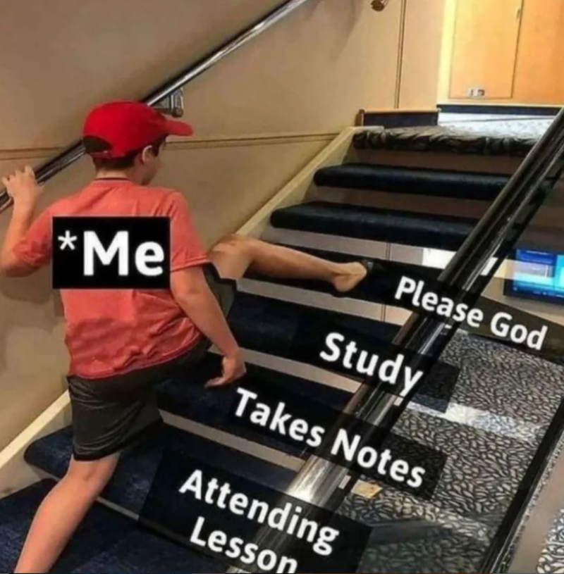 *Me Please God Study Takes Notes Attending Lesson