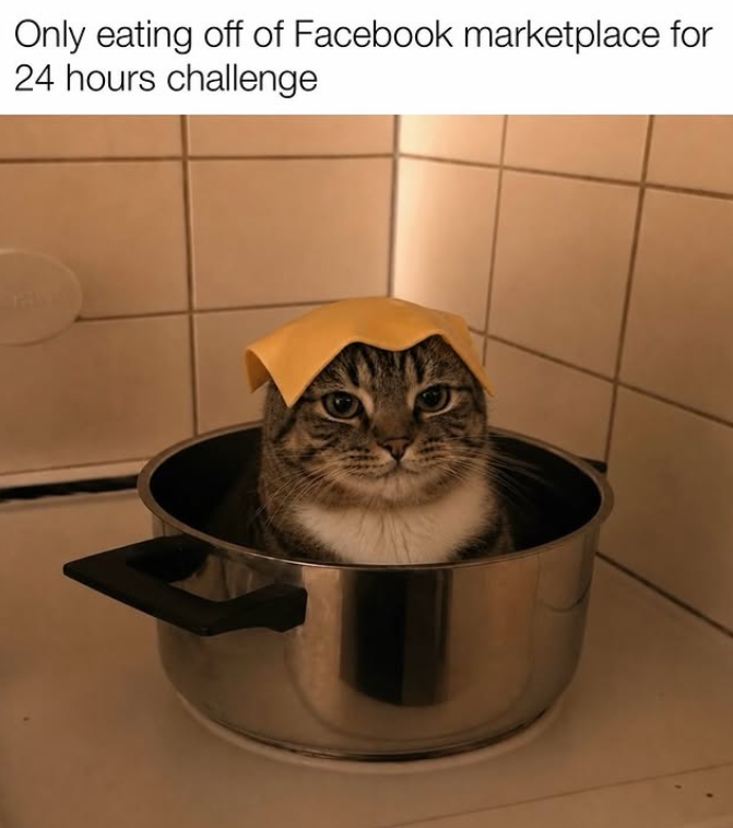 Only eating off of Facebook marketplace for 24 hours challenge