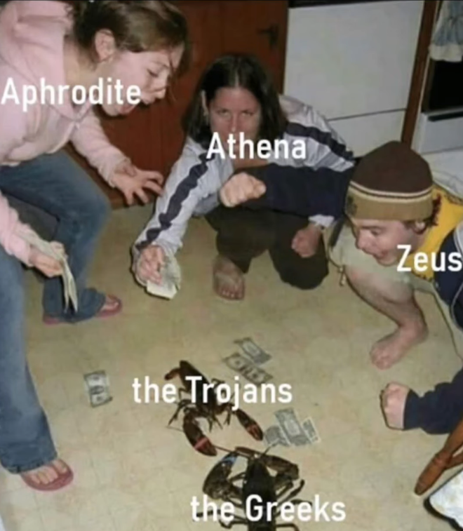 Aphrodite Athena the Trojans the Greeks Zeus