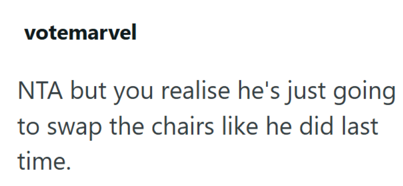 votemarvel NTA but you realise he's just going to swap the chairs like he did last time.