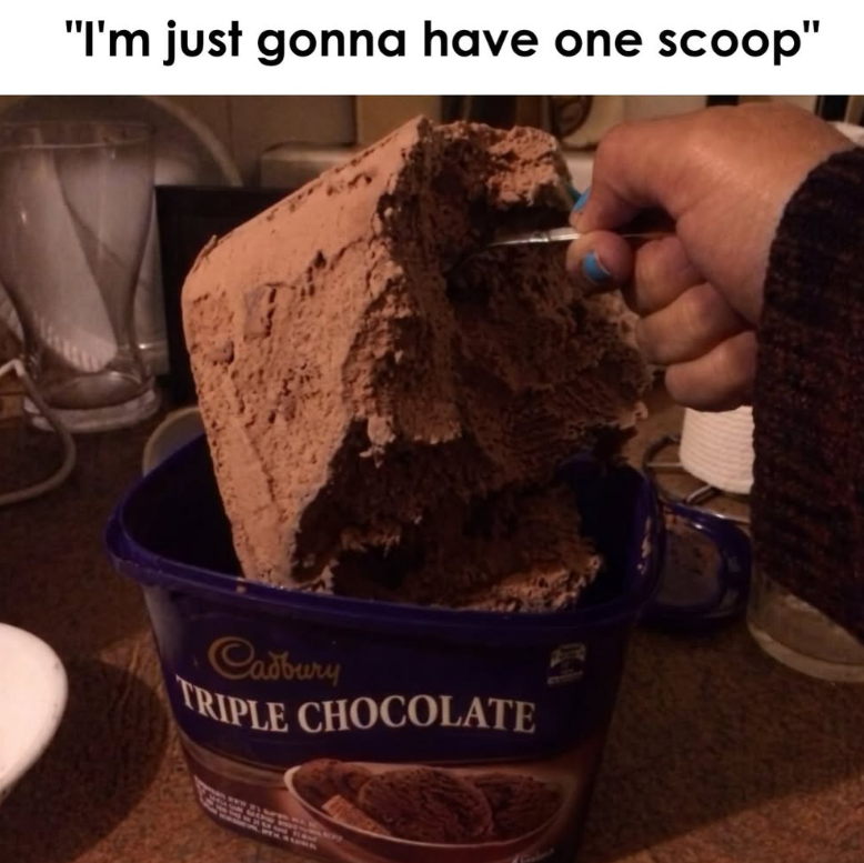 "I'm just gonna have one scoop" Cadbury TRIPLE CHOCOLATE