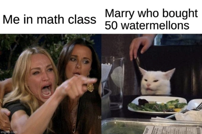 Me in math class Marry who bought 50 watermellons imgfifp.com