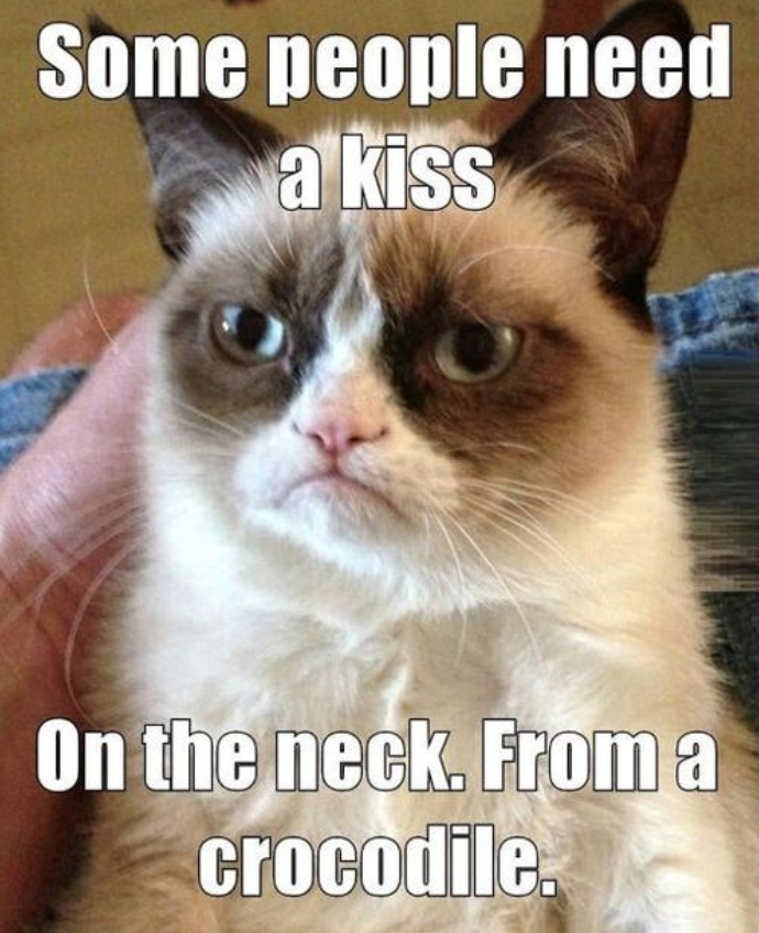 Some people need a kiss On the neck. From a crocodile.