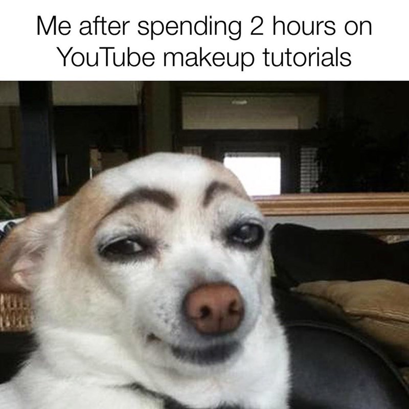 Me after spending 2 hours on YouTube makeup tutorials