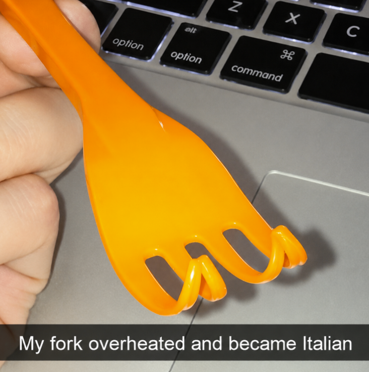 N × C elt H option option command My fork overheated and became Italian