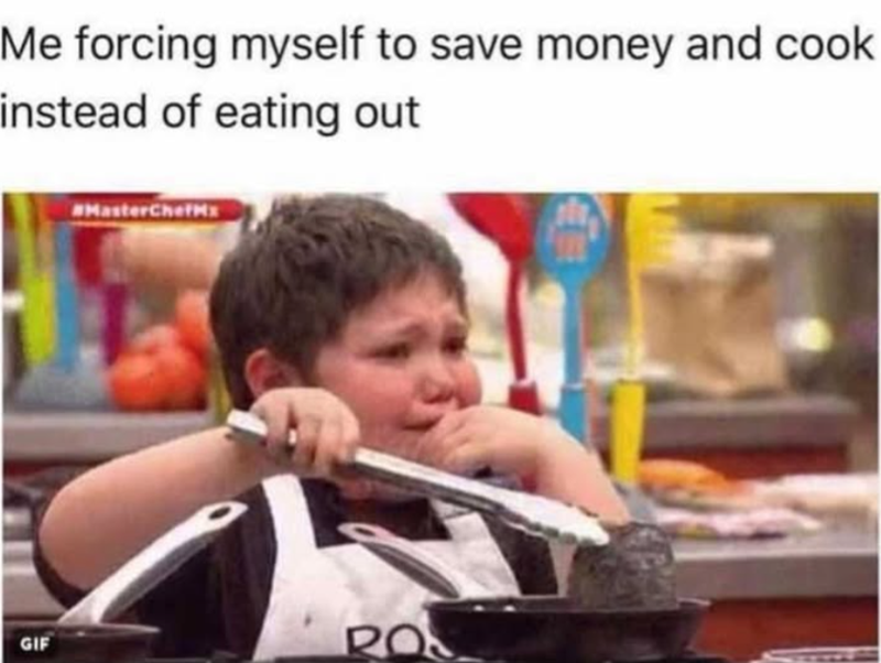 Me forcing myself to save money and cook instead of eating out #MasterChefM GIF RO
