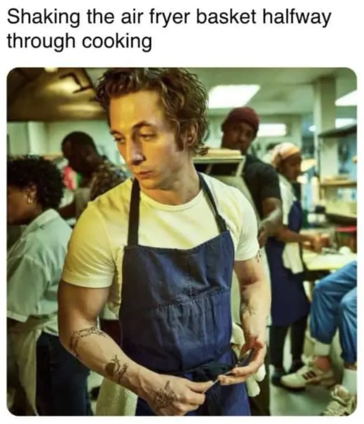 Shaking the air fryer basket halfway through cooking