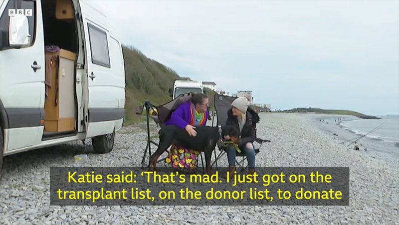 BBC Katie said: 'That's mad. I just got on the transplant list, on the donor list, to donate