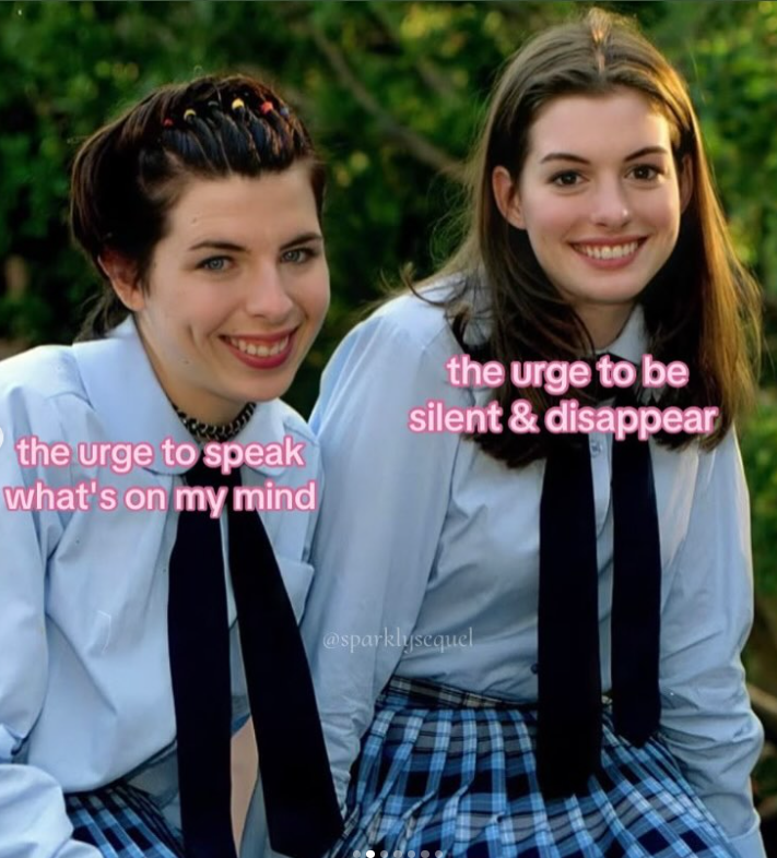 the urge to speak what's on my mind the urge to be silent & disappear @sparklysequel