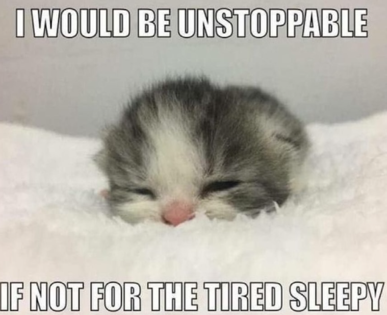 I WOULD BE UNSTOPPABLE IF NOT FOR THE TIRED SLEEPY