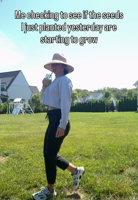 Me checking to see if the seeds I just planted yesterday are starting to grow