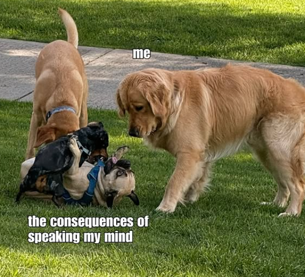 me the consequences of speaking my mind