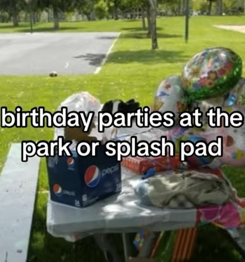 birthday parties at the park or splash pad peps