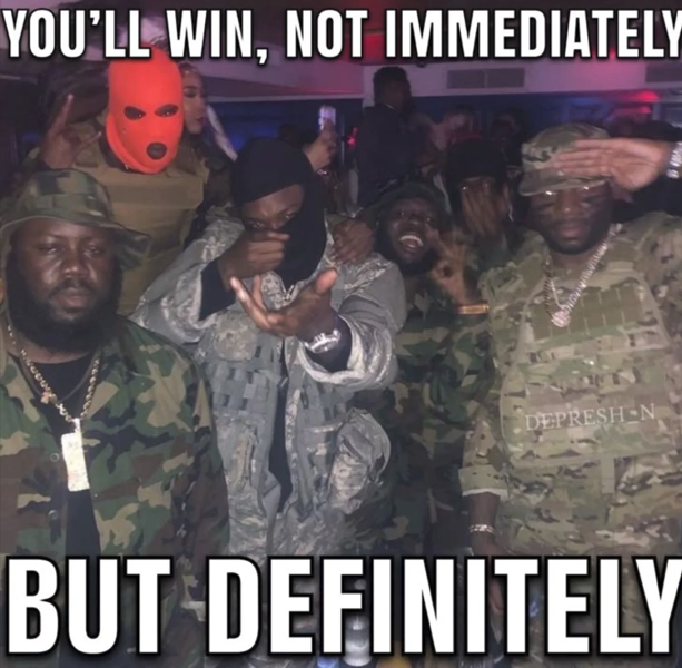YOU'LL WIN, NOT IMMEDIATELY DEPRESH N BUT DEFINITELY