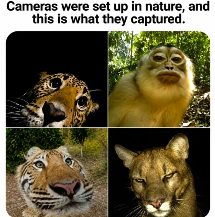 Cameras were set up in nature, and this is what they captured.