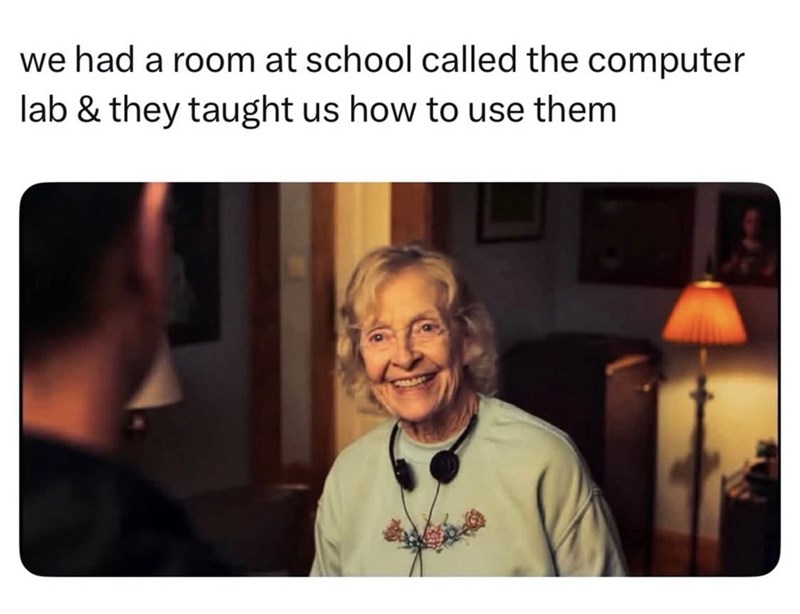 we had a room at school called the computer lab & they taught us how to use them