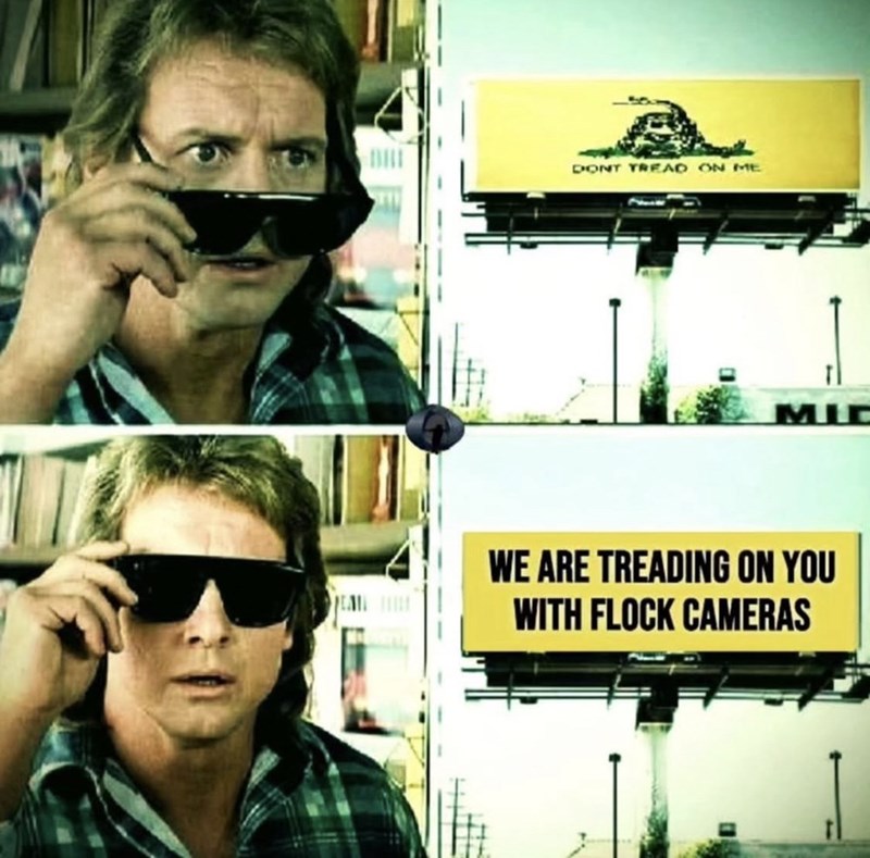 DONT TREAD ON ME MID WE ARE TREADING ON YOU WITH FLOCK CAMERAS
