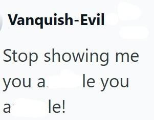 Vanquish-Evil Stop showing me you a le you a le!