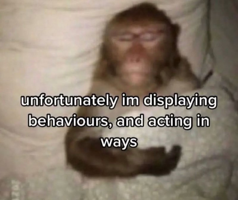unfortunately im displaying behaviours, and acting in ways 2021