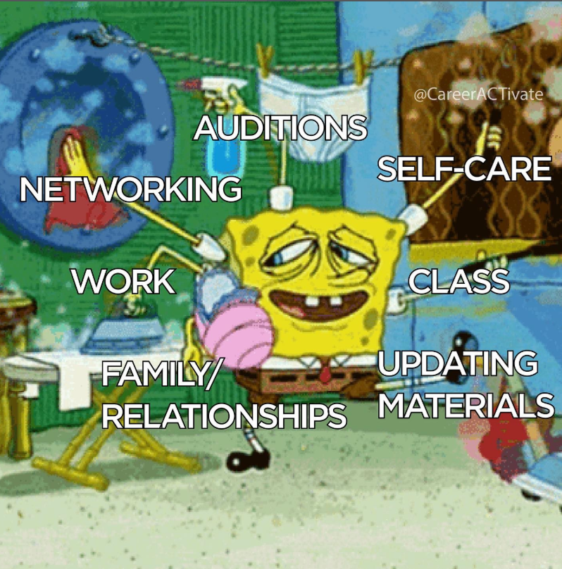 @CareerACTivate AUDITIONS SELF-CARE NETWORKING WORK CLASS FAMILY UPDATING RELATIONSHIPS MATERIALS