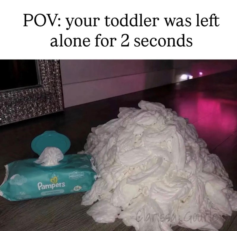 POV: your toddler was left alone for 2 seconds Pampers PEDIATRICIAN 56 56 sensitive Clarissa Gourde