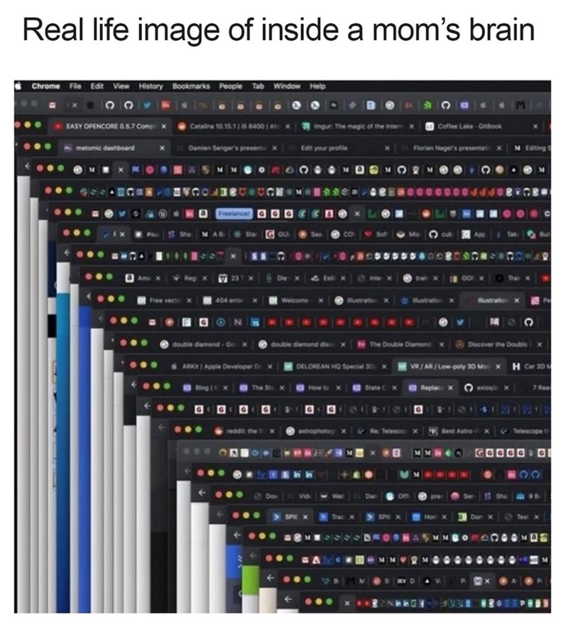 Real life image of inside a mom's brain Chrome File Edit View History Bookmarks People Tab Window Help EASY OPENCORE 0.5.7 Comp Catalina 10.15.11 15 8400 14 Imgur: The magic of the in Coffee Lake-GitBook metomic dashboard Damien Senger's presenta Edit your profile Florian Nager's presentati M Editing Bustration Mustration M double diamond-O double diamond disco The Double Diamond Discover the Double x ARK | Apple Developer DELOREAN HQ Special 30 VR/AR/Low-poly 30 Moox H Car 30 M Replace axios 7