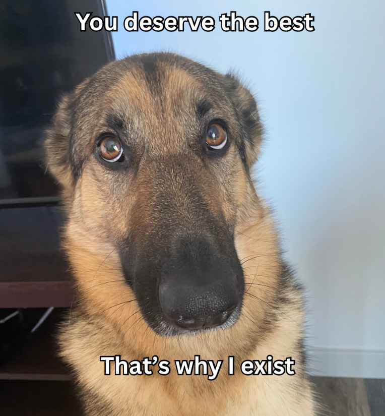 You deserve the best That's why I exist