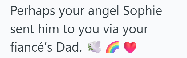 Perhaps your angel Sophie sent him to you via your fiancé's Dad.