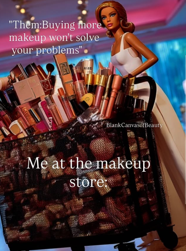 "Them:Buying more makeup won't solve your problems" Blank CanvasofBeauty Me at the makeup store: