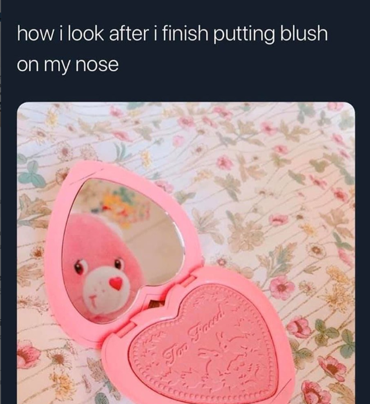 how i look after i finish putting blush on my nose To Faced