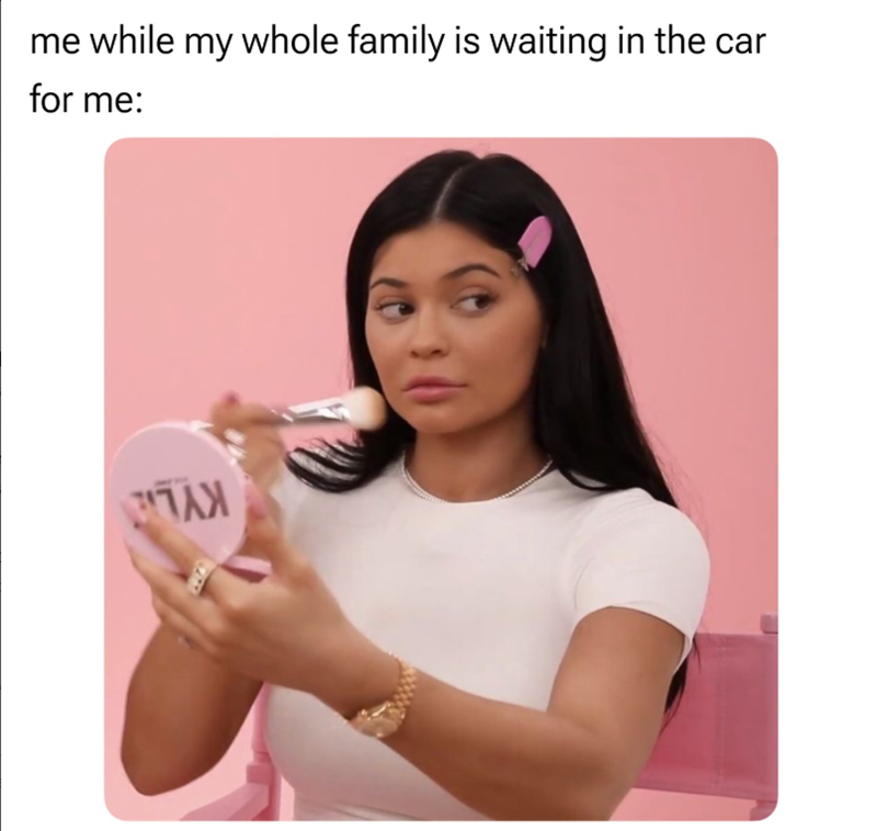 me while my whole family is waiting in the car for me: מריר
