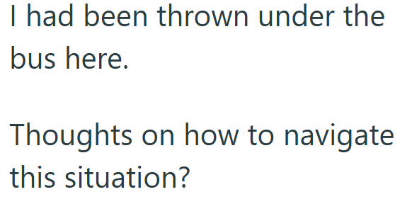 I had been thrown under the bus here. Thoughts on how to navigate this situation?