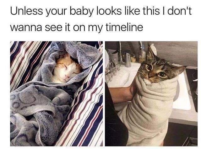 Unless your baby looks like this I don't wanna see it on my timeline