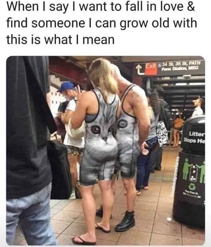 When I say I want to fall in love & find someone I can grow old with this is what I mean Exit &34 St, 35 S, PATH Penn Station, MSG Litter Stops He