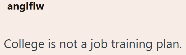 anglflw College is not a job training plan.