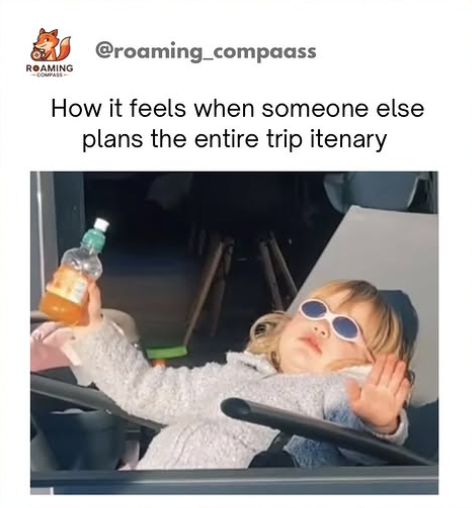 ROAMING @roaming_compaass How it feels when someone else plans the entire trip itenary
