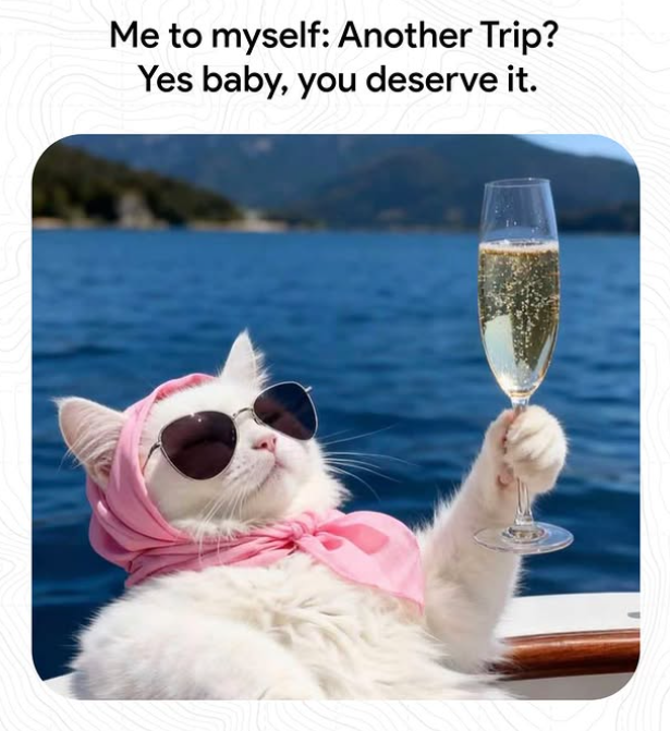 Me to myself: Another Trip? Yes baby, you deserve it.