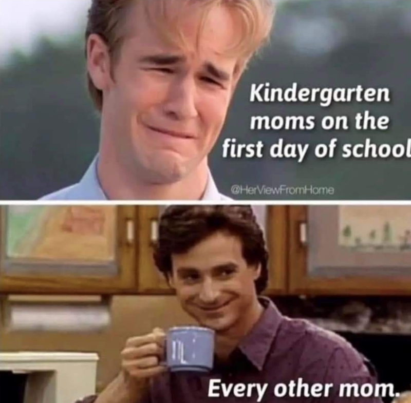 Kindergarten moms on the first day of school HerViewFromHome Every other mom.